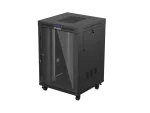 SZAFA INSTALACYJNA RACK STOJĄCA 19" 22U 800X800 CZARNA DRZWI PRZESZKLONE LCD LANBERG (FLAT PACK) V2