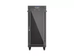 SZAFA INSTALACYJNA RACK STOJĄCA 19" 27U 600X600 CZARNA DRZWI PRZESZKLONE LCD LANBERG (FLAT PACK) V2