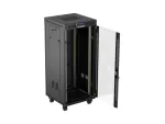 SZAFA INSTALACYJNA RACK STOJĄCA 19" 27U 600X600 CZARNA DRZWI PRZESZKLONE LCD LANBERG (FLAT PACK) V2