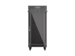 SZAFA INSTALACYJNA RACK STOJĄCA 19" 27U 600X800 CZARNA DRZWI PRZESZKLONE LCD LANBERG (FLAT PACK) V2