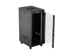 SZAFA INSTALACYJNA RACK STOJĄCA 19" 27U 600X800 CZARNA DRZWI PRZESZKLONE LCD LANBERG (FLAT PACK) V2