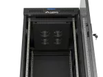 SZAFA INSTALACYJNA RACK STOJĄCA 19" 27U 600X800 CZARNA DRZWI PRZESZKLONE LCD LANBERG (FLAT PACK) V2