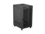 SZAFA INSTALACYJNA RACK STOJĄCA 19" 27U 800X1000 CZARNA DRZWI PERFOROWANE LCD LANBERG (FLAT PACK) V2