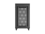 SZAFA INSTALACYJNA RACK STOJĄCA 19" 27U 800X1000 CZARNA DRZWI PERFOROWANE LCD LANBERG (FLAT PACK) V2