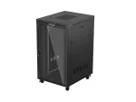 SZAFA INSTALACYJNA RACK STOJĄCA 19" 27U 800X1000 CZARNA DRZWI PRZESZKLONE LCD LANBERG (FLAT PACK) V2
