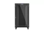 SZAFA INSTALACYJNA RACK STOJĄCA 19" 27U 800X1000 CZARNA DRZWI PRZESZKLONE LCD LANBERG (FLAT PACK) V2