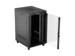 SZAFA INSTALACYJNA RACK STOJĄCA 19" 27U 800X1000 CZARNA DRZWI PRZESZKLONE LCD LANBERG (FLAT PACK) V2