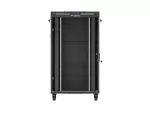 SZAFA INSTALACYJNA RACK STOJĄCA 19" 27U 800X1000 CZARNA DRZWI PRZESZKLONE LCD LANBERG (FLAT PACK) V2