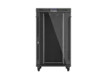 SZAFA INSTALACYJNA RACK STOJĄCA 19" 27U 800X1000 CZARNA DRZWI PRZESZKLONE LCD LANBERG (FLAT PACK) V2