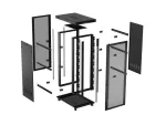 SZAFA INSTALACYJNA RACK STOJĄCA 19" 27U 800X1200 CZARNA DRZWI PERFOROWANE LCD LANBERG (FLAT PACK) V2