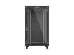 SZAFA INSTALACYJNA RACK STOJĄCA 19" 27U 800X1200 CZARNA DRZWI PRZESZKLONE LCD LANBERG (FLAT PACK) V2