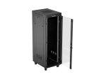 SZAFA INSTALACYJNA RACK STOJĄCA 19" 37U 600X800 CZARNA DRZWI PRZESZKLONE LCD LANBERG (FLAT PACK) V2