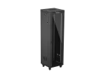 SZAFA INSTALACYJNA RACK STOJĄCA 19" 42U 600X600 CZARNA DRZWI PRZESZKLONE LCD LANBERG (FLAT PACK) V2