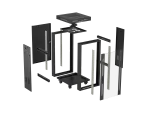 SZAFA INSTALACYJNA RACK STOJĄCA 19" 42U 600X600 CZARNA DRZWI PRZESZKLONE LCD LANBERG (FLAT PACK) V2