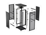 SZAFA INSTALACYJNA RACK STOJĄCA 19" 42U 800X1200 CZARNA DRZWI PERFOROWANE LCD LANBERG (FLAT PACK) V2