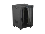 SZAFA INSTALACYJNA RACK STOJĄCA 19" 42U 800X800 CZARNA DRZWI PRZESZKLONE LCD LANBERG (FLAT PACK) V2