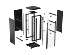 SZAFA INSTALACYJNA RACK STOJĄCA 19" 42U 800X800 CZARNA DRZWI PRZESZKLONE LCD LANBERG (FLAT PACK) V2