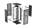 SZAFA INSTALACYJNA RACK STOJĄCA 19" 47U 800X1200 CZARNA DRZWI PERFOROWANE LCD LANBERG (FLAT PACK) V2