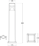 Oprawa ogrodowa ELISA 800 CLEAR Fumagalli GX53 LED CCT 10W 3000K/4000K/6500K SET 800 mm IP55 230V czarny / tworzywo sztuczne