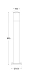 Oprawa ogrodowa AMELIA OPAL Fumagalli E27 A60 LED CCT 11W 800 mm 2700K/4000K/6500K SET IP55 230V czarny / tworzywo sztuczne