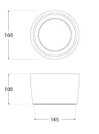 Oprawa sufitowa LIVIA 160 FROSTED Fumagalli GX53 LED CCT 10W 160 mm 3000K/4000K/6500K SET IP55 230V czarny / tworzywo sztuczne