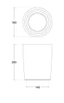 Oprawa sufitowa LIVIA 180 FROSTED Fumagalli E27 POWER LED CCT 15W 180 mm 3000K/4000K SET IP44 230V czarny / tworzywo sztuczne