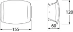 Oprawa elewacyjna ABRAM 150 CLEAR Fumagalli R7S LED 3,5W 150 mm 2700K/4000K/6500K SET IP55 230V czarny / tworzywo sztuczne