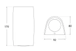 Oprawa elewacyjna MARTA 90-1L FROSTED Fumagalli GU10 LED CCT 4,8W 170 mm 2700K/4000K SET IP55 230V czarny / tworzywo sztuczne