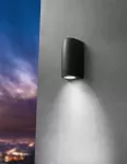 Oprawa elewacyjna MARTA 90-1L FROSTED Fumagalli GU10 LED CCT 4,8W 170 mm 2700K/4000K SET IP55 230V czarny / tworzywo sztuczne