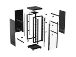 SZAFA INSTALACYJNA RACK STOJĄCA 19" 42U 800X800 CZARNA DRZWI PRZESZKLONE LCD LANBERG (FLAT PACK) V2
