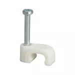 Uchwyt kablowy z gwoździem FLOP-6/4, 6x4mm, YDYp 2x1 (100szt.) biały