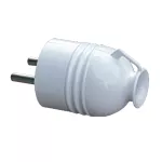 Wtyczka Prosta z zawieszką AWA-W1, 2P+Z, 16A, 250V, rozbieralna biała