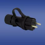 Wtyczka Prosta Gumowa FWG, 2P+Z, 10A, 250V, IP44, rozbieralna czarny
