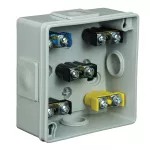 Puszka n/t 86x86x40mm IP55 4-wl 2wkr dł.gum. z zac popiel VP 021-53 szara
