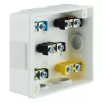 Puszka n/t 86x86x40mm IP55 6-wl 2wkr dł.gum. z zac. biała VP 022-51