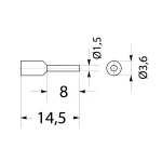 Końcówka tulejkowa izolowana HI 0,75/8-zo żółta (100 szt.) Al/Cu