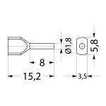 Końcówka tulejkowa izolowana HI 2x0,5/8-bi biała (100 szt.) Al/Cu