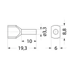 Końcówka tulejkowa izolowana HI 2x2,5/10-bi biała (100 szt.) Al/Cu