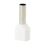 Końcówka tulejkowa izolowana HI 2x4,0/12-bi biała (100 szt.) Al/Cu