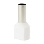 Końcówka tulejkowa izolowana HI 2x6,0/12-bi biała (100 szt.) Al/Cu