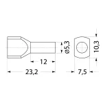 Końcówka tulejkowa izolowana HI 2x6,0/12-bi biała (100 szt.) Al/Cu