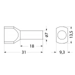Końcówka tulejkowa izolowana HI 2x10,0/18-cze czerwona (100 szt.) Al/Cu