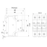 Rozłącznik DL 3P 63A FR/63A/3P biały