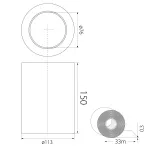 Taśma Ostrzegawcza Samoprzylepna 15cm x 33m TOS-15bc biało-czerwona