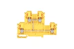 Złączka szynowa 4-przewodowa 2-piętrowa z czterema zaciskami i zwartymi torami prądowymi 4 mm2 żółty V0 ZUG-21/E0 A00-E001