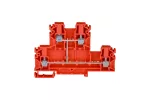 Złączka szynowa 4-przewodowa 2-piętrowa z czterema zaciskami i zwartymi torami prądowymi 4 mm2 czerwony V0 ZUG-21/E0 A00-E007