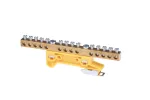 Zacisk ochronny 14x6mm2 mosiądz mocowanie na szynę TS35 żółty ZO-2107 A14-2131