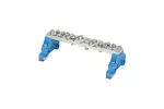 Zacisk ochronny 1x35mm2, 2x25mm2, 4x16mm2 mosiądz mocowanie na szynę TS35 niebieski ZO-2608 A14-2636