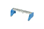 Zacisk ochronny 1x35mm2, 2x25mm2, 4x16mm2 mosiądz mocowanie na szynę TS35 niebieski ZO-2608 A14-2736