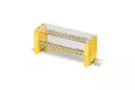 Zacisk ochronny 8x10mm2, 16x4mm2 mosiądz mocowanie na szynę TS35 żółty ZO-4204 A14-2831